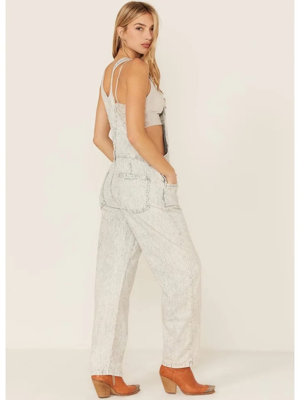 Free People We The Free Ziggy Railroad Stripe
Overalls - Small